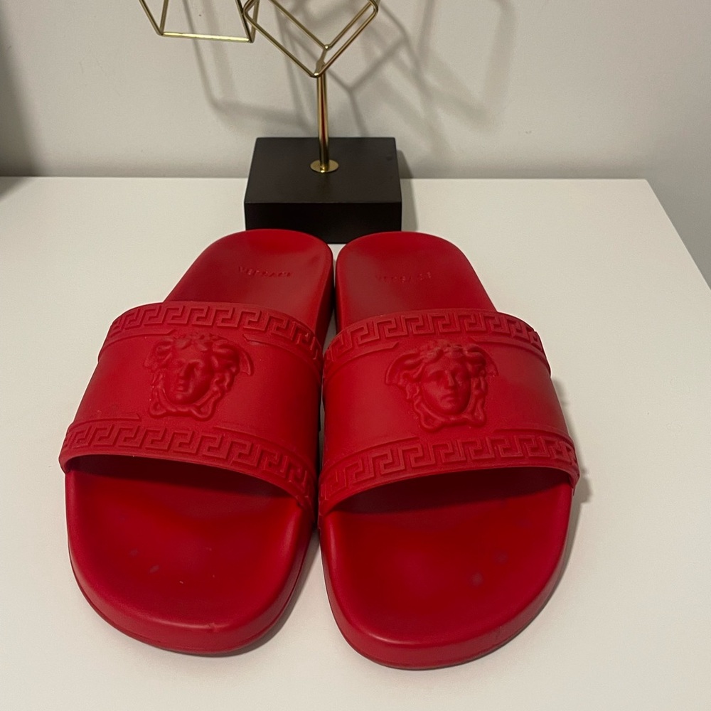 Authentic Versace slippers in red